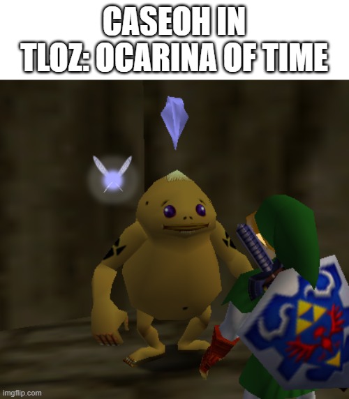 my friend disinfectant gave me this idea when he said gorons look like caseoh | CASEOH IN TLOZ: OCARINA OF TIME | image tagged in goron,memes,caseoh | made w/ Imgflip meme maker