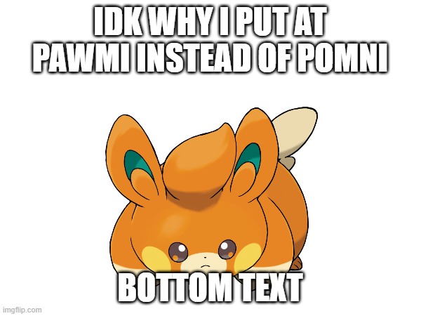 IDK WHY I PUT AT PAWMI INSTEAD OF POMNI BOTTOM TEXT | made w/ Imgflip meme maker