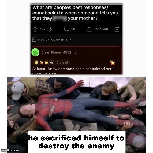 He won? | image tagged in he sacrificed himself to destroy the enemy | made w/ Imgflip meme maker