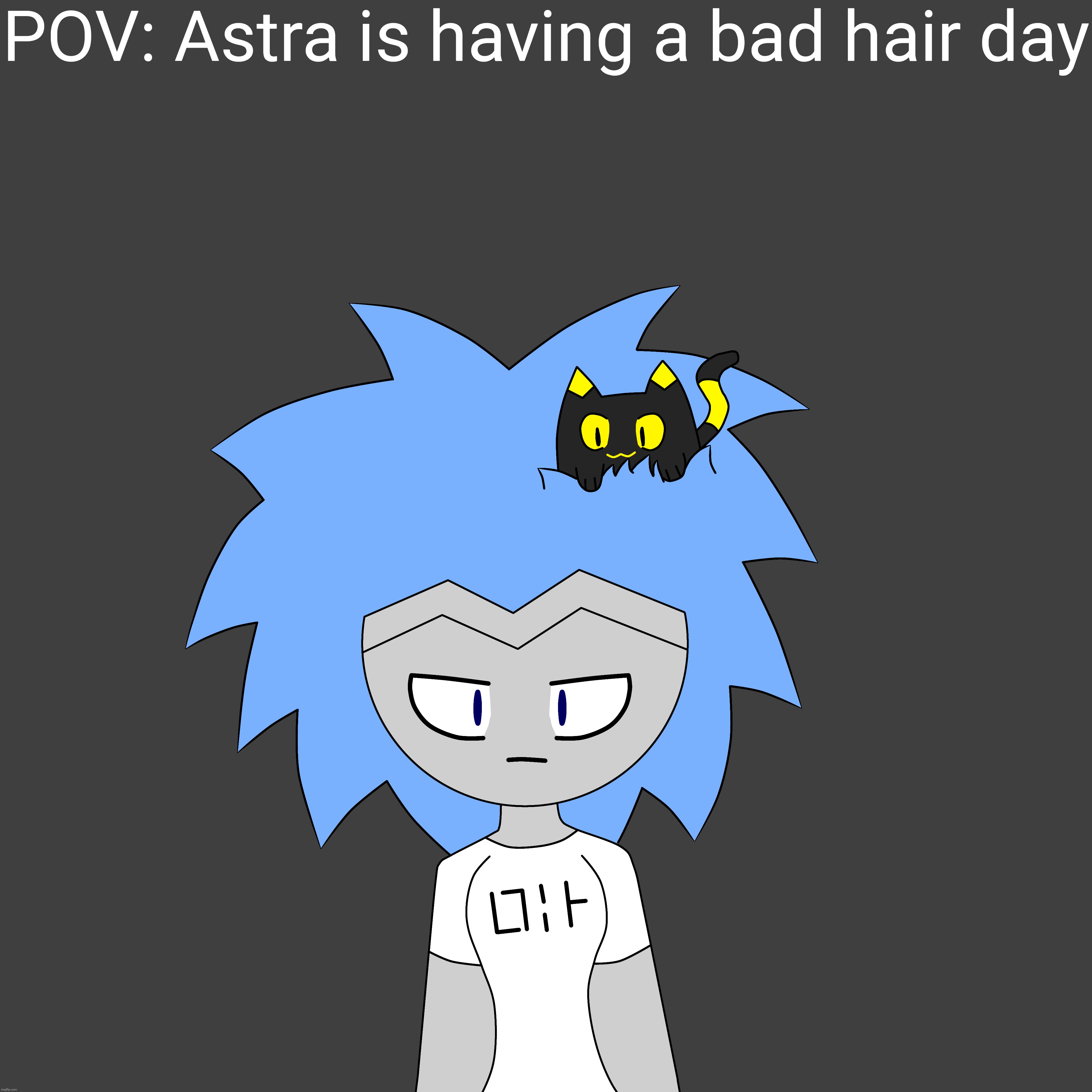 (rp. Probably won't respond since I'm going to sleep soon) | POV: Astra is having a bad hair day | made w/ Imgflip meme maker