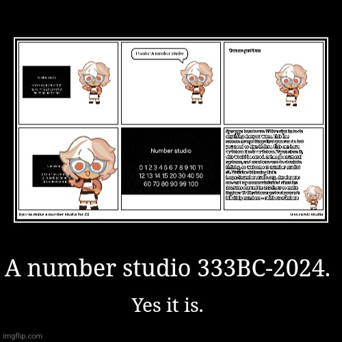 NuMbEr StUdIo??? | A number studio 333BC-2024. | Yes it is. | image tagged in number studio | made w/ Imgflip demotivational maker