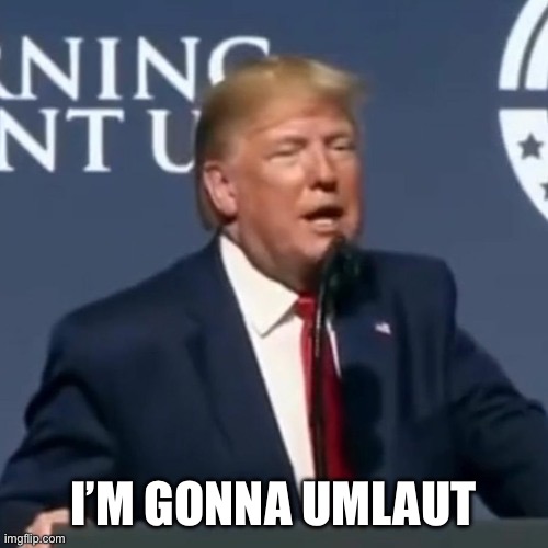 Trump I'm Gonna Come | I’M GONNA UMLAUT | image tagged in trump i'm gonna come | made w/ Imgflip meme maker