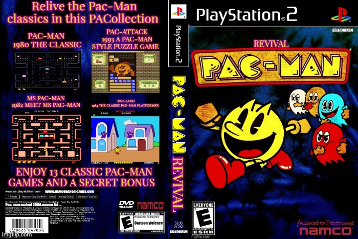 Pac-man revival playstation 2 | REVIVAL | image tagged in blank white template | made w/ Imgflip meme maker