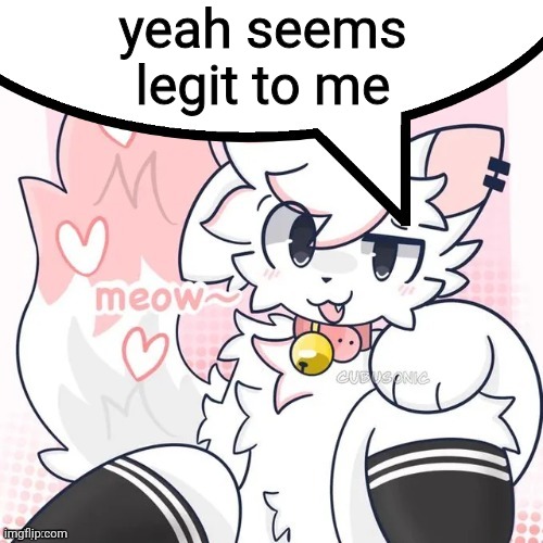 femboy boykisser speech bubble | yeah seems legit to me | image tagged in femboy boykisser speech bubble | made w/ Imgflip meme maker