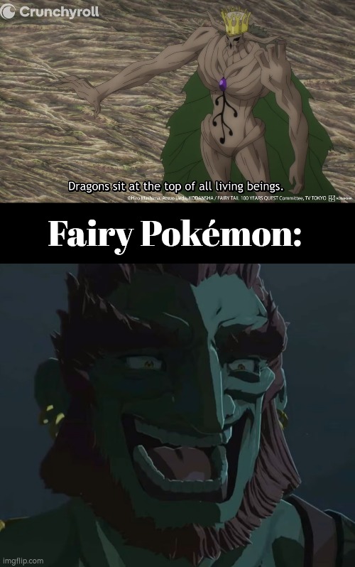 Are you even sure about that? >:) | Fairy Pokémon: | image tagged in troll ganondorf,dragon,fairy | made w/ Imgflip meme maker