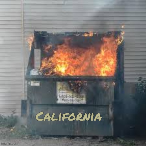 Dumpster Fire | California | image tagged in dumpster fire | made w/ Imgflip meme maker