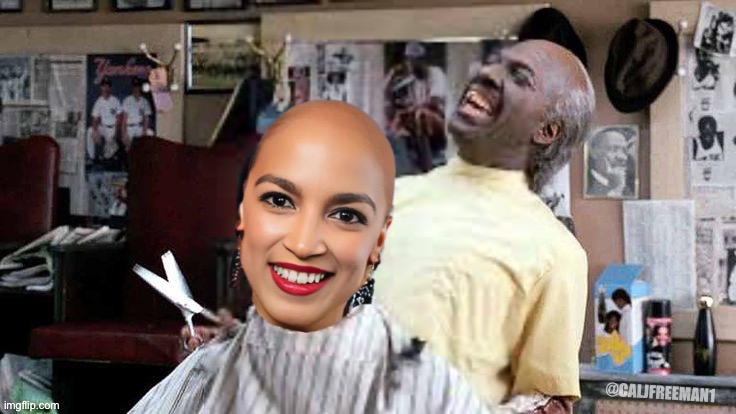 AOC going 4B | @CALJFREEMAN1 | image tagged in aoc,crazy aoc,maga,kamala harris,donald trump,democrats | made w/ Imgflip meme maker