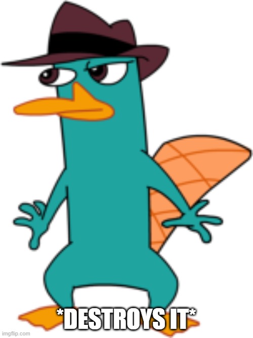 Perry the Platypus - Wikipedia | *DESTROYS IT* | image tagged in perry the platypus - wikipedia | made w/ Imgflip meme maker