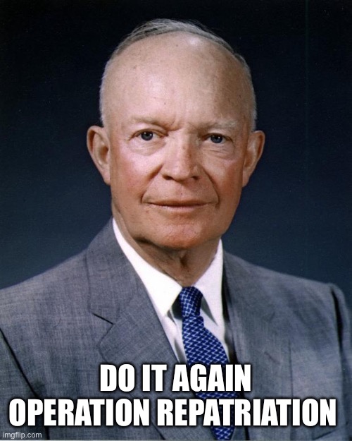 Eisenhowershouldhavesaid | DO IT AGAIN
OPERATION REPATRIATION | image tagged in eisenhowershouldhavesaid | made w/ Imgflip meme maker