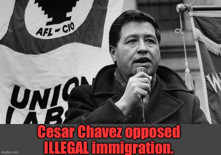 Cesar Chavez | Cesar Chavez opposed ILLEGAL immigration. | image tagged in cesar chavez | made w/ Imgflip meme maker