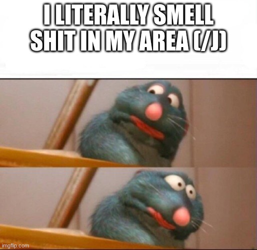 it smells like shit but its not | I LITERALLY SMELL SHIT IN MY AREA (/J) | image tagged in remy sick | made w/ Imgflip meme maker