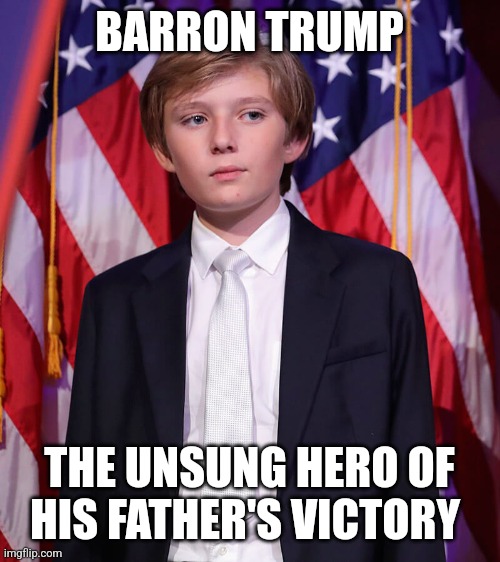 Barron Trump  | BARRON TRUMP; THE UNSUNG HERO OF HIS FATHER'S VICTORY | image tagged in barron trump | made w/ Imgflip meme maker