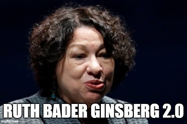 Not Stepping Down, Sotomayor? | RUTH BADER GINSBERG 2.0 | image tagged in sonia sotomayor,ruth bader ginsberg,gonna die | made w/ Imgflip meme maker