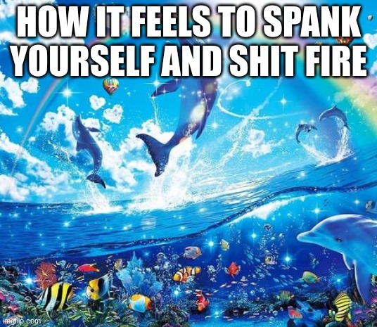 Symphony Meme | HOW IT FEELS TO SPANK YOURSELF AND SHIT FIRE | image tagged in symphony meme | made w/ Imgflip meme maker