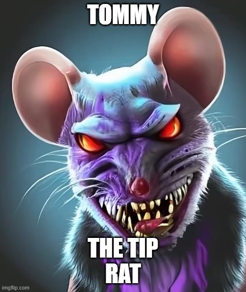 tiprat | TOMMY; THE TIP
RAT | image tagged in funny memes | made w/ Imgflip meme maker