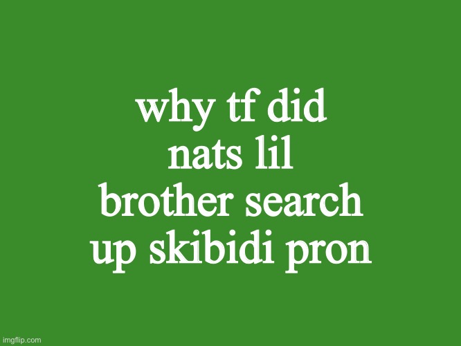 Gelatin's text temp | why tf did nats lil brother search up skibidi pron | image tagged in gelatin's text temp | made w/ Imgflip meme maker