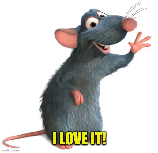 Remy the Rat | I LOVE IT! | image tagged in remy the rat | made w/ Imgflip meme maker