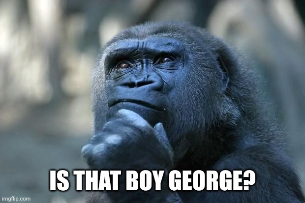 Deep Thoughts | IS THAT BOY GEORGE? | image tagged in deep thoughts | made w/ Imgflip meme maker