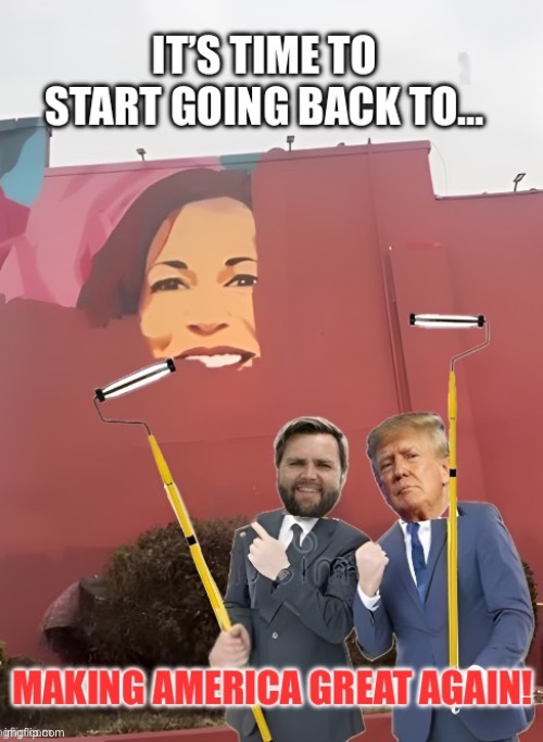 Going back! | image tagged in make america great again,donald trump,jd vance,kamala harris | made w/ Imgflip meme maker