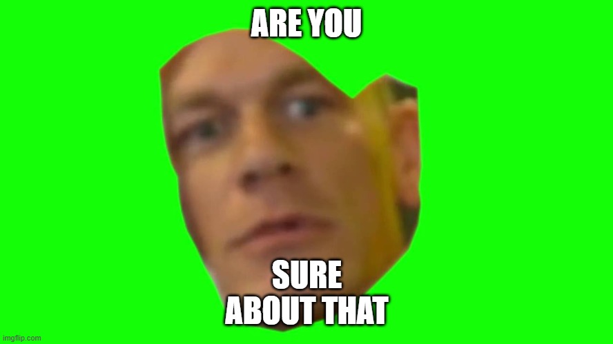 Are you sure about that? (Cena) | ARE YOU SURE ABOUT THAT | image tagged in are you sure about that cena | made w/ Imgflip meme maker