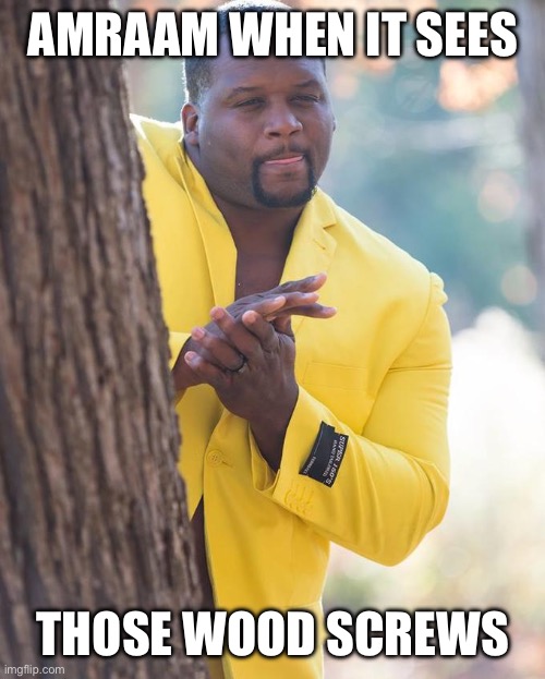 Anthony Adams Rubbing Hands | AMRAAM WHEN IT SEES; THOSE WOOD SCREWS | image tagged in anthony adams rubbing hands | made w/ Imgflip meme maker