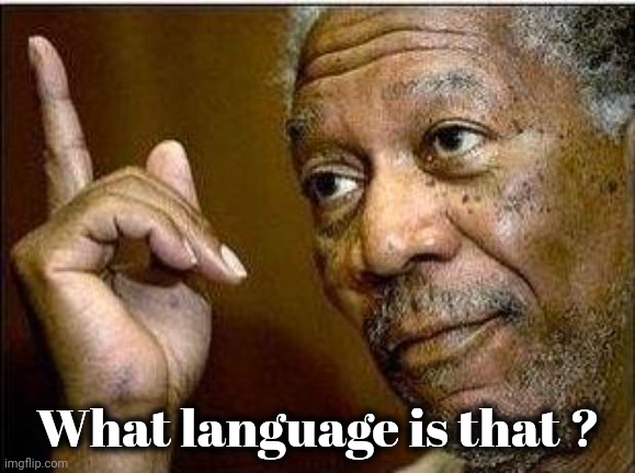 morgan freeman | What language is that ? | image tagged in morgan freeman | made w/ Imgflip meme maker