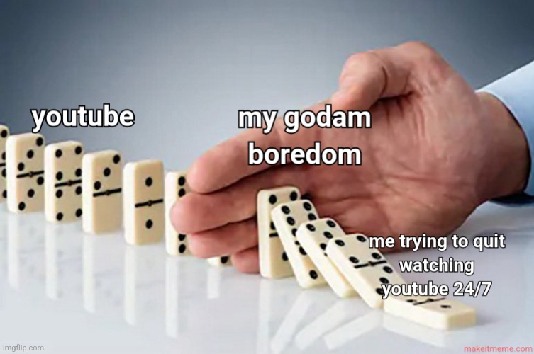 YOUTUBE | image tagged in domino effect | made w/ Imgflip meme maker