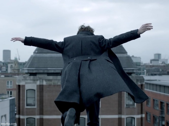 image tagged in sherlock falling | made w/ Imgflip meme maker