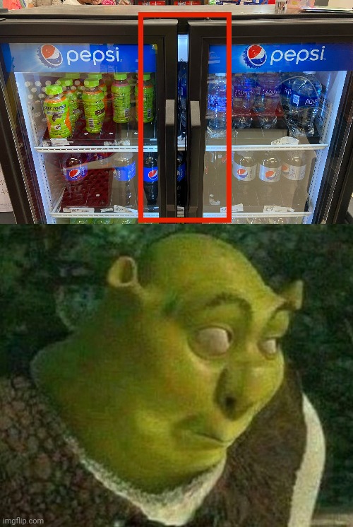 Not closed all the way | image tagged in oops shrek,drinks,drink,memes,soda,you had one job | made w/ Imgflip meme maker