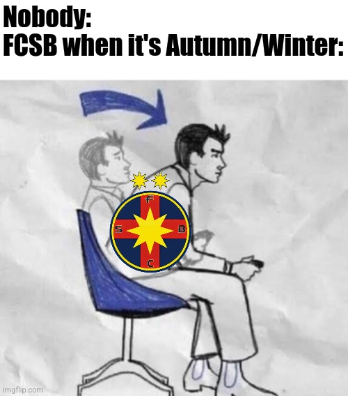 ”U” Cluj-FCSB 1:2. Birligea, the Romanian Bellingham sends FCSB to lifeline as they locked in for the 28th/7th title. | Nobody:
FCSB when it's Autumn/Winter: | image tagged in locked in,fcsb,u cluj,steaua,superliga,romania | made w/ Imgflip meme maker