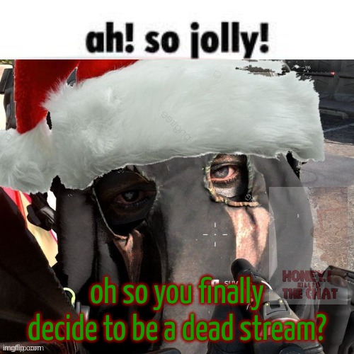 Christmas temp 2 | oh so you finally decide to be a dead stream? | image tagged in christmas temp 2 | made w/ Imgflip meme maker