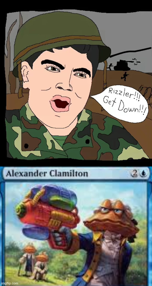 image tagged in rizzler get down,alexander clamilton | made w/ Imgflip meme maker