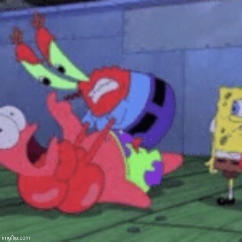 Mr. Krabs strangles | image tagged in mr krabs strangles | made w/ Imgflip meme maker