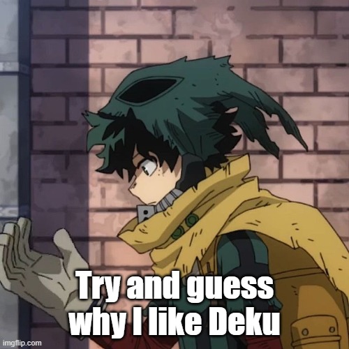 Deku | Try and guess why I like Deku | image tagged in deku | made w/ Imgflip meme maker