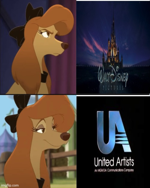 2 Different Logo Studio That I Love And I Hate | image tagged in dixie drake meme,the fox and the hound 2,united artists,hollywood,walt disney | made w/ Imgflip meme maker