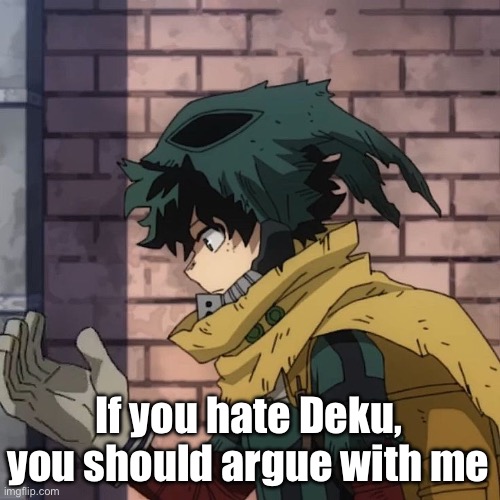 Deku | If you hate Deku, you should argue with me | image tagged in deku | made w/ Imgflip meme maker