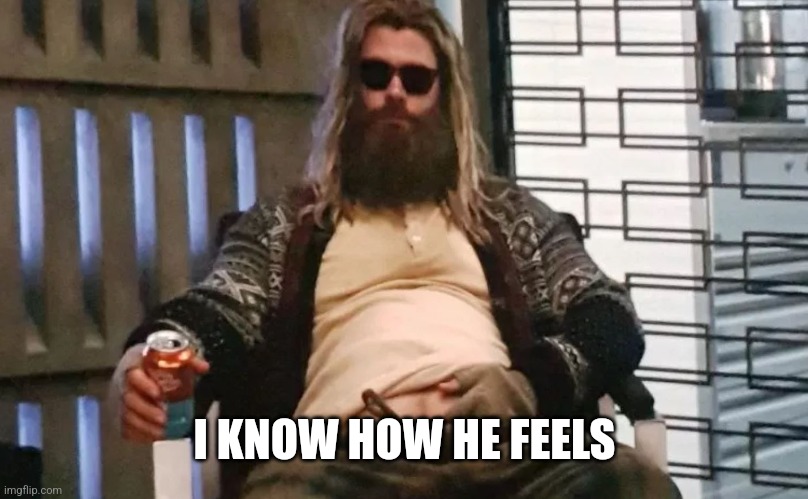 Fat Thor | I KNOW HOW HE FEELS | image tagged in fat thor | made w/ Imgflip meme maker