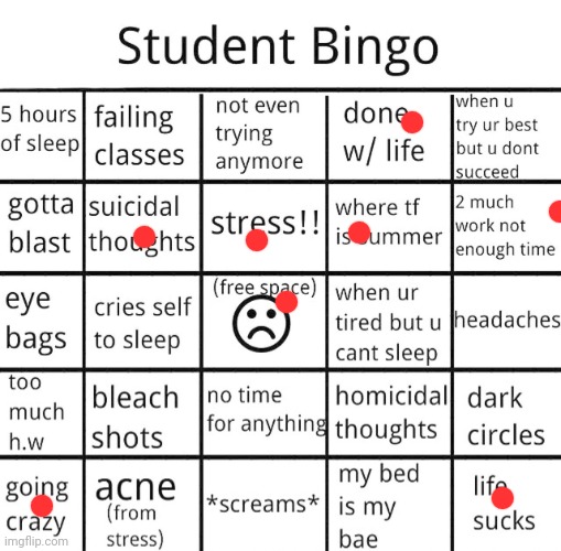 Me bingo 2 | image tagged in student bingo | made w/ Imgflip meme maker