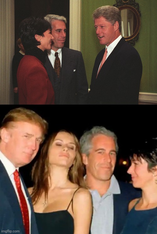 image tagged in gmax epstein and jailbait bill clinton,trump epstein | made w/ Imgflip meme maker