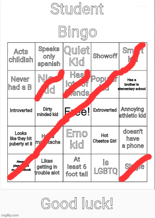 BINGO | image tagged in student bingo | made w/ Imgflip meme maker