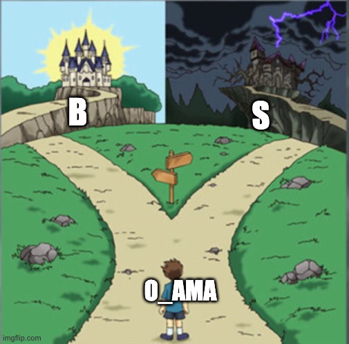 O_ama | B; S; O_AMA | image tagged in yu-gi-oh dramatic crossroads,obama,usa,terrorism,osama bin laden,political humor | made w/ Imgflip meme maker