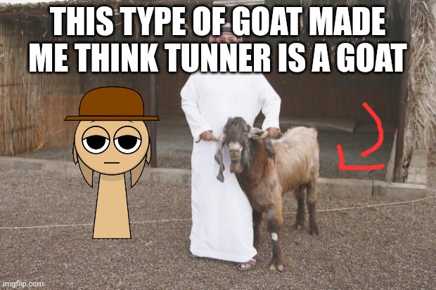 Goat simulator arabstyle | THIS TYPE OF GOAT MADE ME THINK TUNNER IS A GOAT | image tagged in goat simulator arabstyle | made w/ Imgflip meme maker