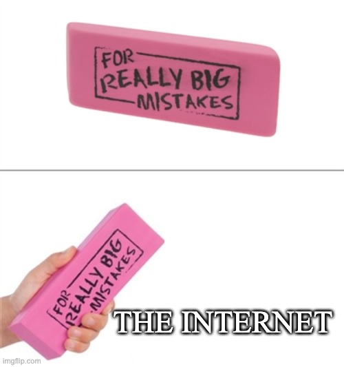 THE INTERNET | image tagged in for really big mistakes | made w/ Imgflip meme maker