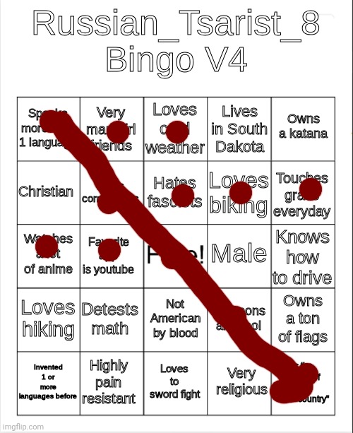 Russian_Tsarist_8 Bingo V4 | image tagged in russian_tsarist_8 bingo v4 | made w/ Imgflip meme maker