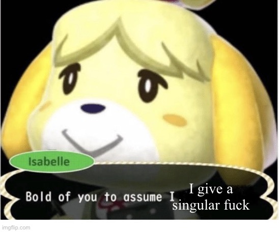 Bold of You to Assume | I give a singular fuck | image tagged in bold of you to assume | made w/ Imgflip meme maker