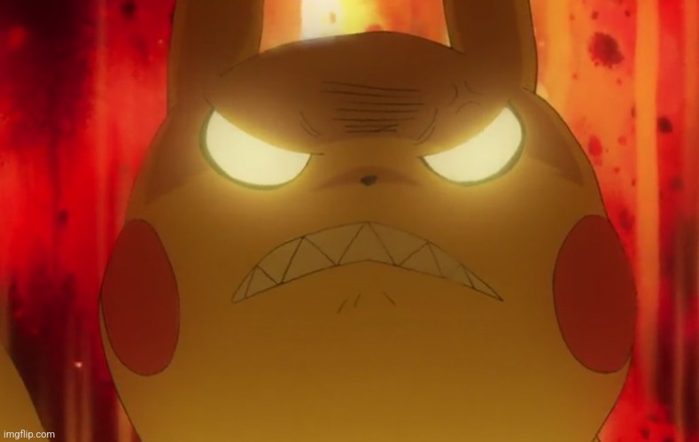 Enraged Pikachu | image tagged in enraged pikachu | made w/ Imgflip meme maker