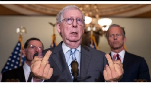 Mitch McConnell flips the Bird Blank Meme Template