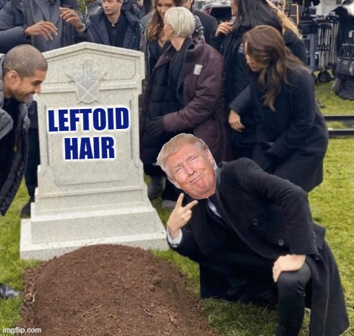 Blue Haired No More | LEFTOID HAIR | image tagged in grant gustin over grave | made w/ Imgflip meme maker