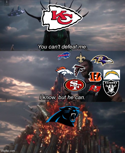 Bryce will save us... | image tagged in you can't defeat me,nfl,funny,memes,frontpage,carolina panthers | made w/ Imgflip meme maker