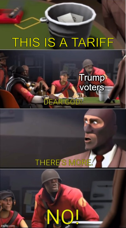 This wasn’t part of the plan | THIS IS A TARIFF; Trump voters | image tagged in this is a x,tf2,donald trump,tariffs | made w/ Imgflip meme maker